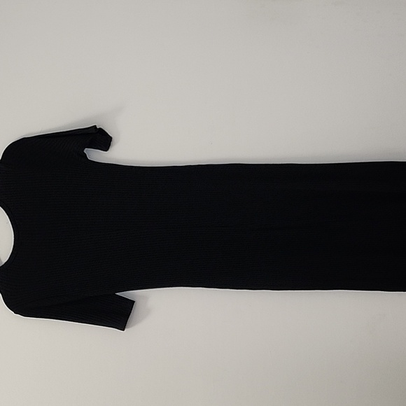 Reformation black Slit  ribbed knit midi dress  Strechy Small - Picture 9 of 16
